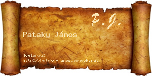 Pataky János névjegykártya