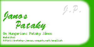 janos pataky business card